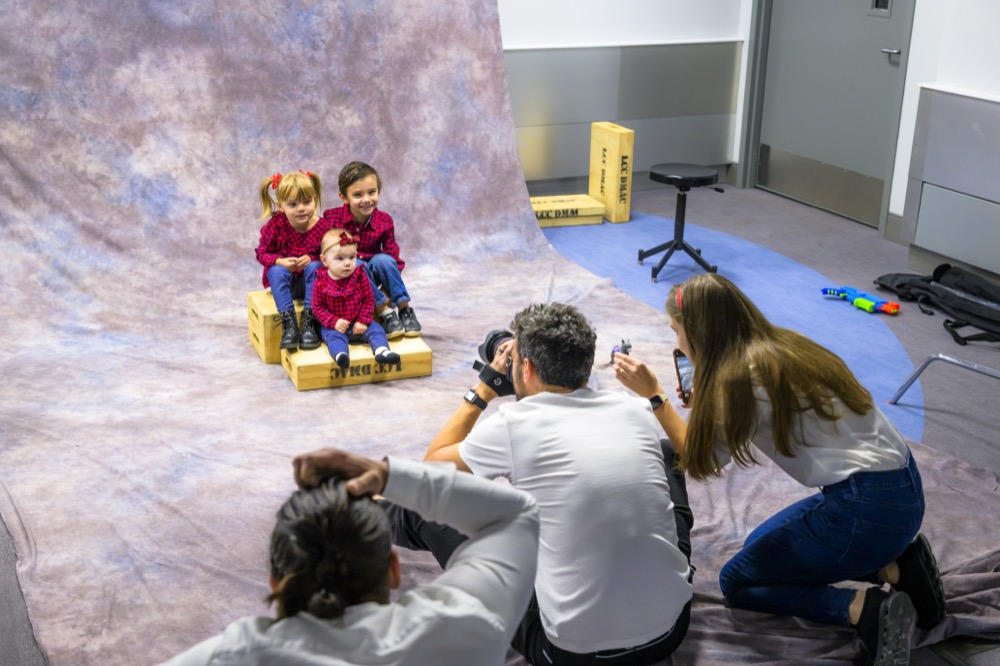 People in the studio during the 2024 help portrait event