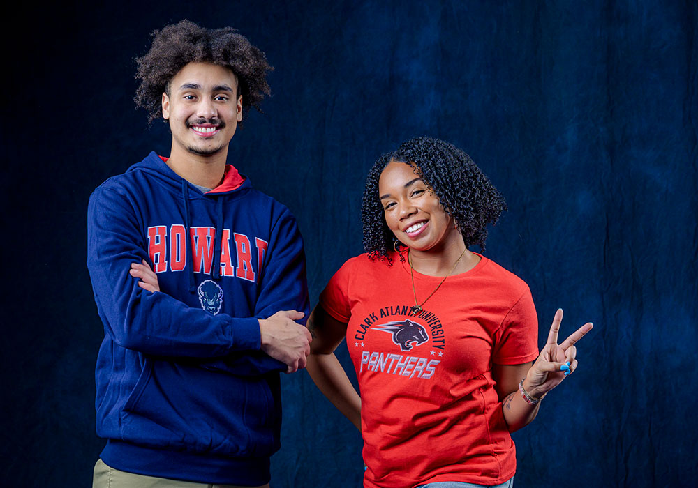 male and female hbcu students posing for a photo