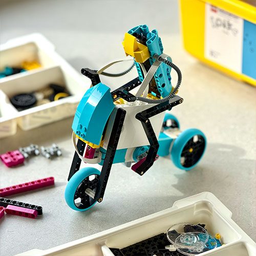 Lego robot bike.