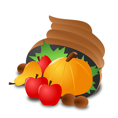 Thanksgiving food and decoration clip art