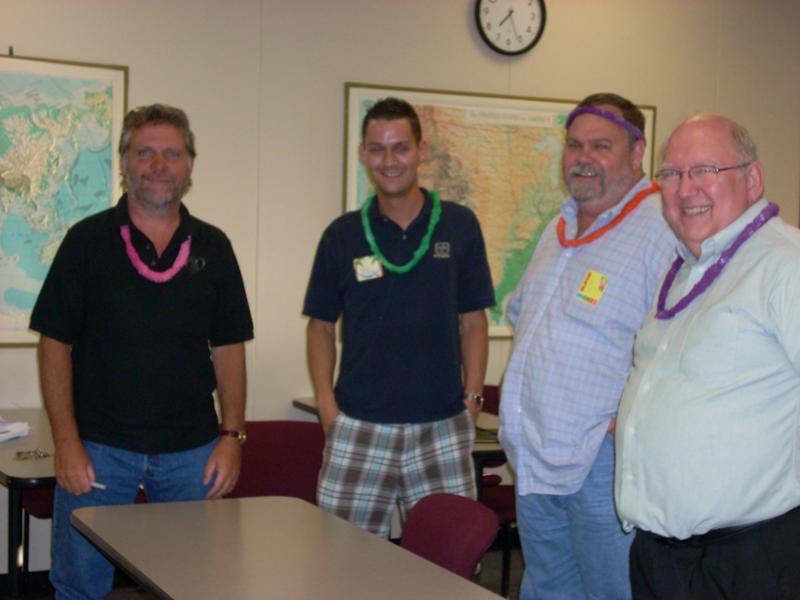 richard nelson with other instructors in an economics classroom august 2008