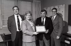 President Gannon accepts an award.