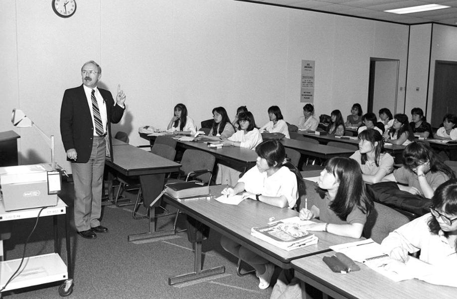 Japanese students in LCC classroom.