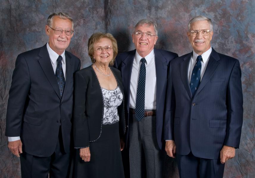 Four past LCC administrators pose for a photo at LCC’s 50th Anniversary Gala.