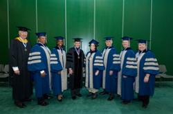 President Judith Cardenas, Board of Trustees members and specials guests pose together before the start of LCC’s 2007 graduation ceremony.