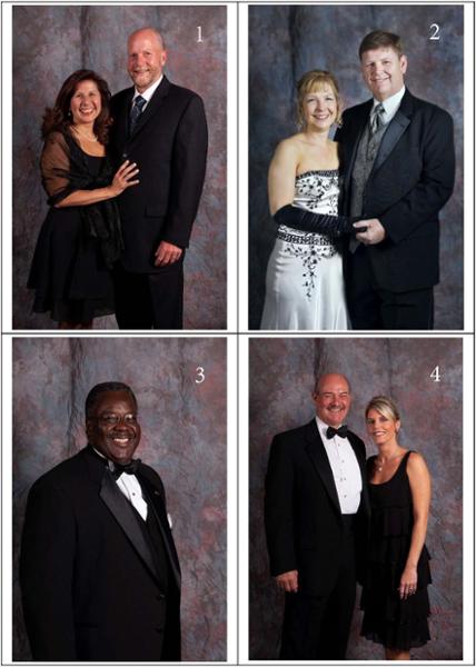 A set of four photographs of couples and individuals that attended LCC’s 50th Anniversary Gala Celebration.