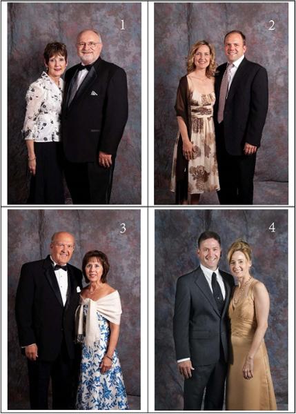 A set of four photographs of couples that attended LCC’s 50th Anniversary Gala Celebration.