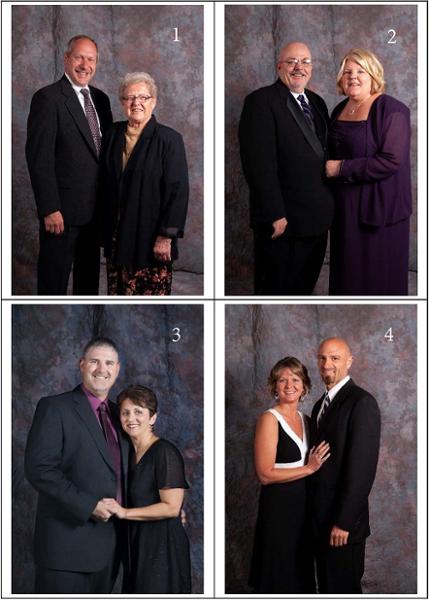 A set of four photographs of couples and individuals that attended LCC’s 50th Anniversary Gala Celebration.