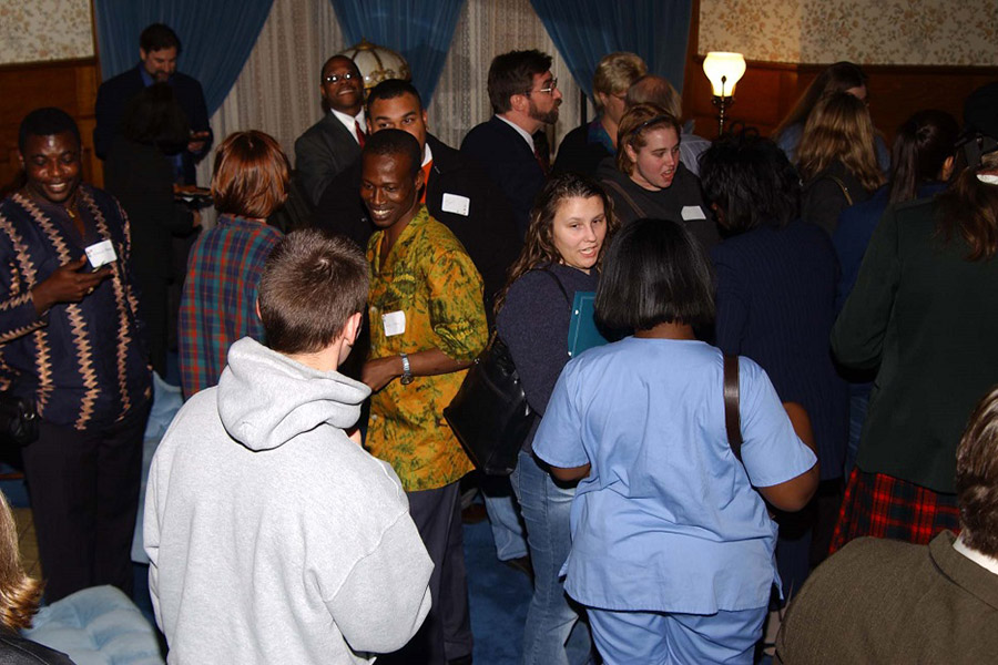 group of people at a Multicultural Reception - November 2002